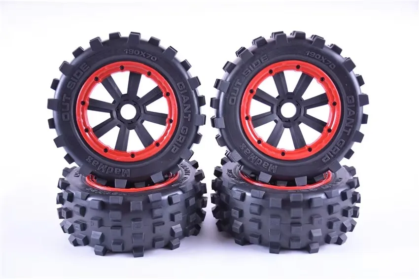 MadMax Full Set Giant Grip Belted Tyre 8-Spoke Wheel for TLR 5IVE-B LOSI 5IVE-T Rovan LT Buggy RCMK XCR-1200 1000