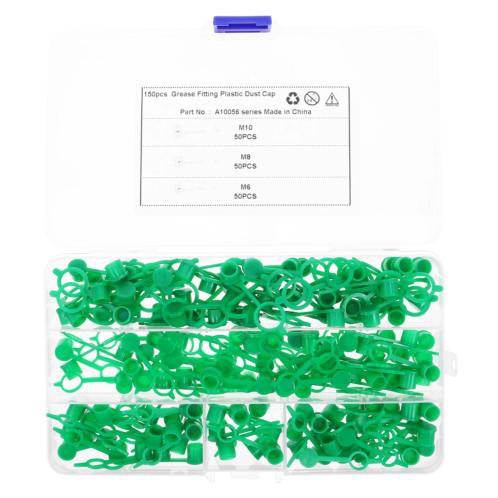 

150 Pcs Green Grease Fitting Caps Dustproof Oil Lids Anti Slip Protective Cover Set For Fittings Long Use Hose Fittings