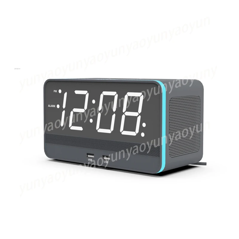LED Home Appliances Alarm Clock Desk Radio Wireless Charging Electronic Snooze Clock