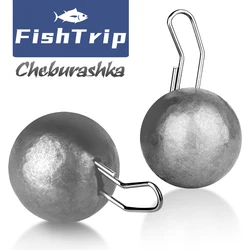 FishTrip Cheburashka Weights 10pcs Fishing Jig Head Bullet Weight Cheb Ball Sinkers Cheburashka Hook Rig Terminal Accessories