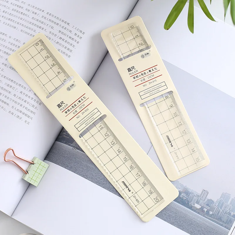 1pcs Simple STYLE 15cm 18cm 20cm Transparent Simple Ruler Square Ruler Cute Stationery Drawing Supplies