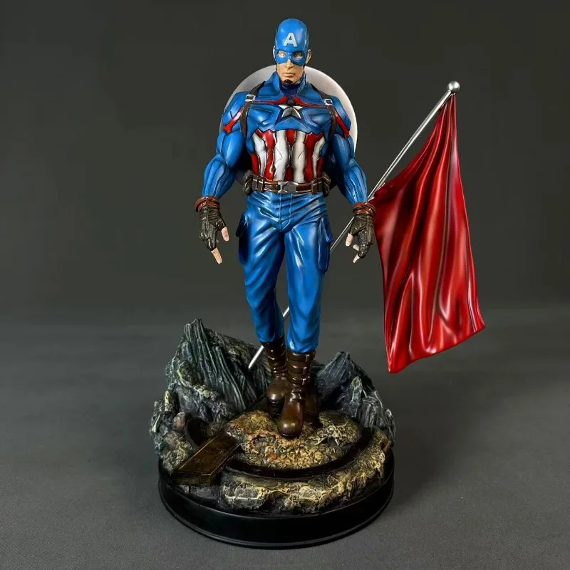 35 سنتيمتر المنتقمون الشكل كابتن أمريكا الراتنج أنيمي جمع نموذج سطح المكتب زخرفة زينة هدايا العيد ألعاب أطفال