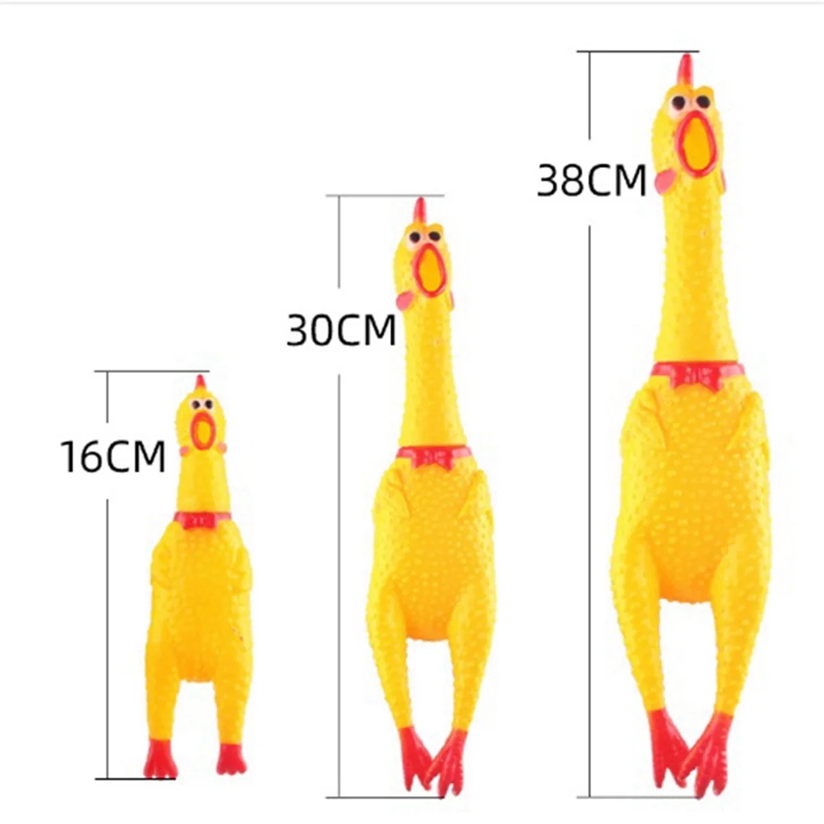 New Pet Dog Squeak Toy Scream Chicken Squeeze Dog Chew Toy Durable and Fun Yellow Rubber Exhaust Chicken