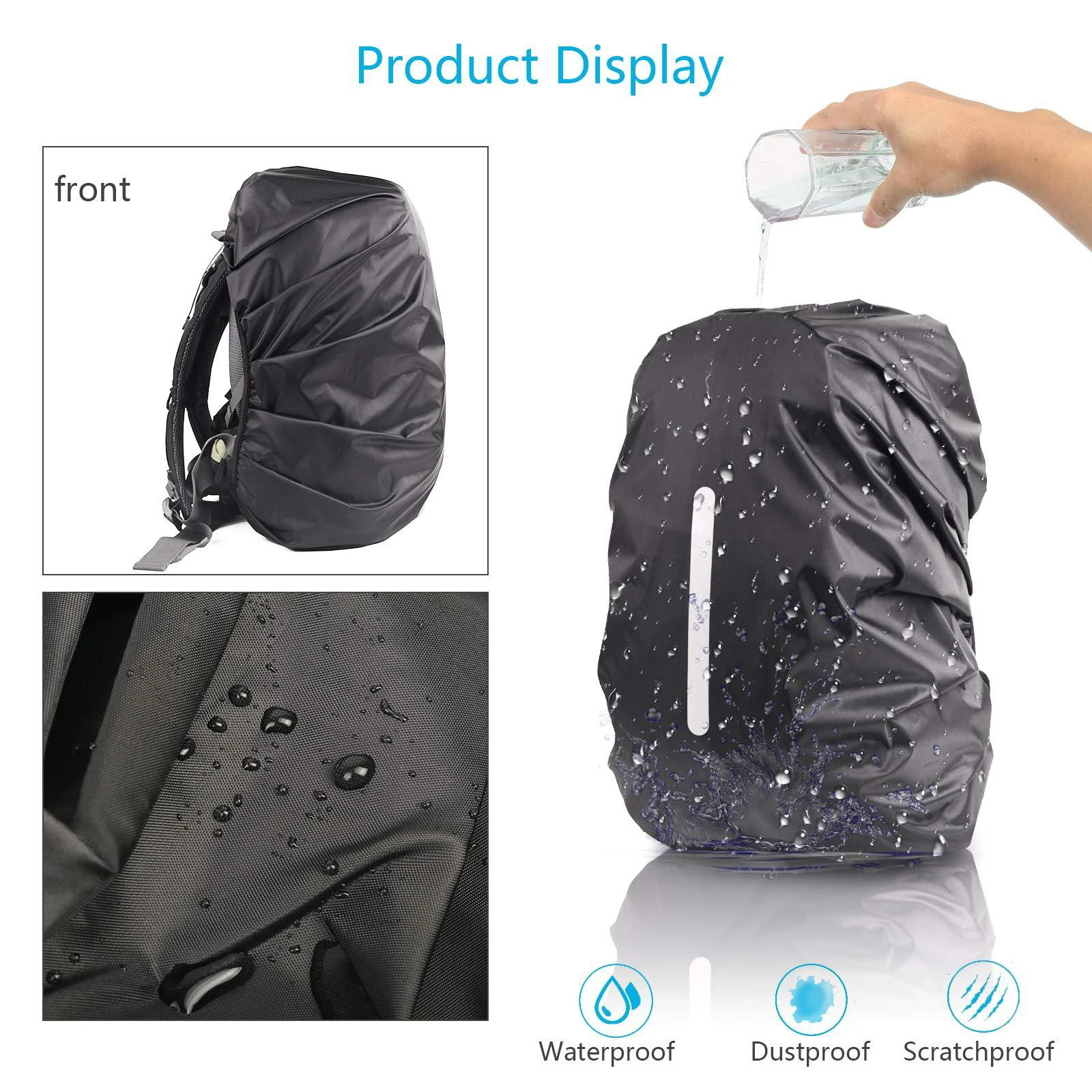 

Rain Covers for Backpack / School Bag Waterproof Rain Protection Covers With Cross Buckle Strap Safety Case For Outdoor Camping