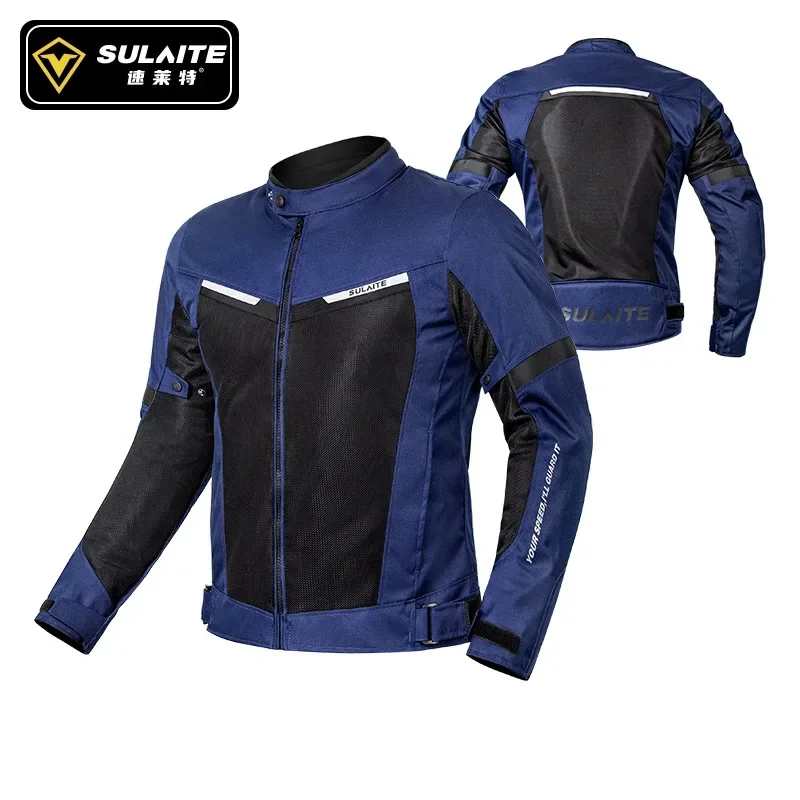 Sulaite CE Level-2 Motorcycle Jacket Summer Adventure Moto Jacket Breathable Mesh Racing Jacket Clothing for Men Women