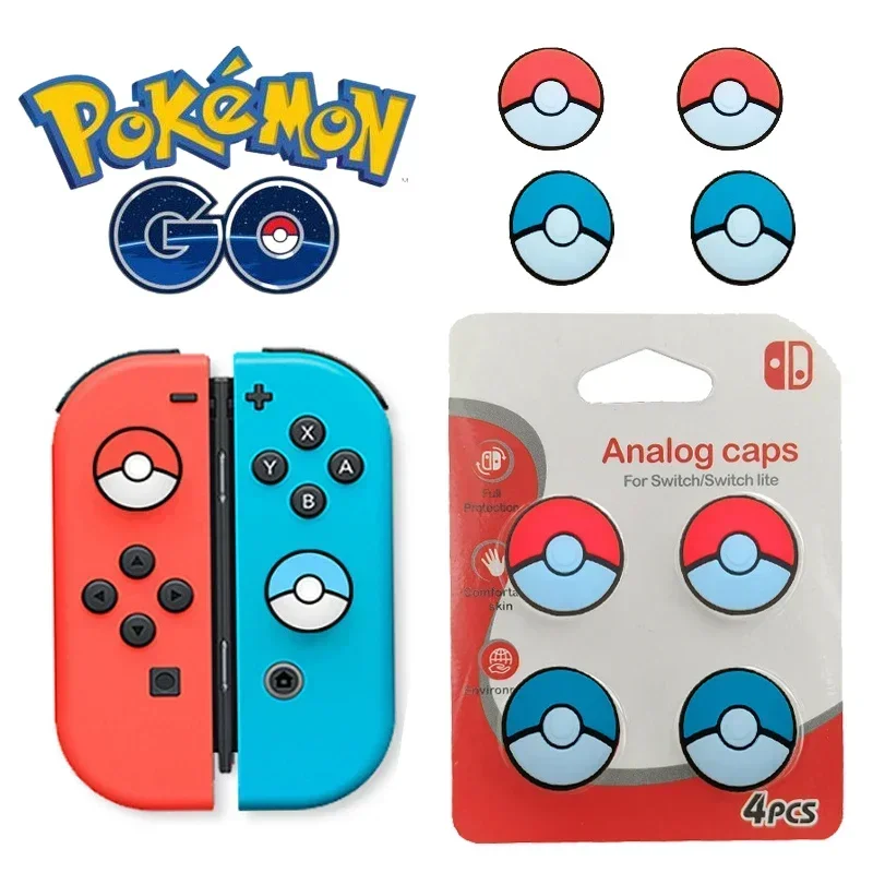 Pokemon Pokeball Thumb Stick Grip Cap Joystick Cover for Nintendo Switch NS Lite PS5 Joy-Con Controller Gamepad Thumbstick Case