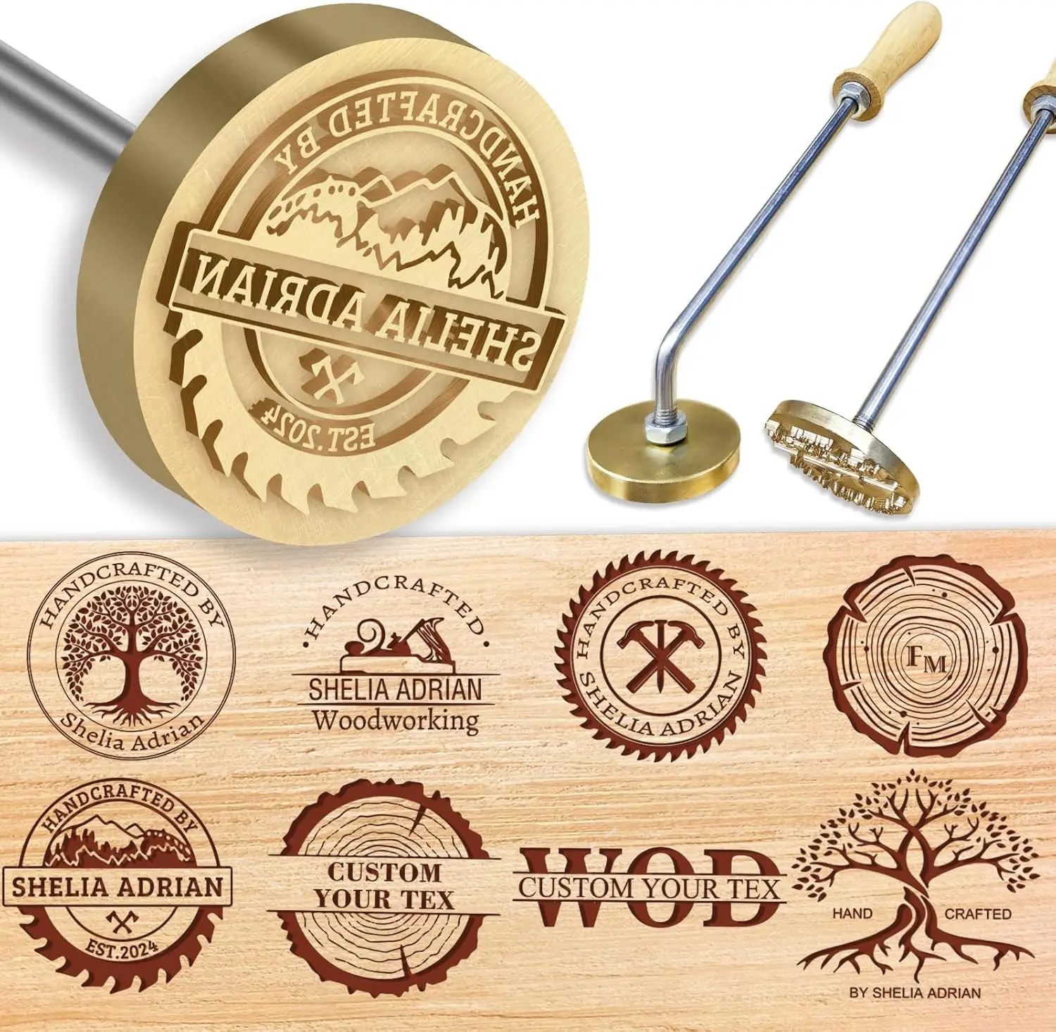 

Custom Wood Branding Iron Logo Personalized Metal Branding Iron for Meat Leather Cake Customized Wood Burning Stamp