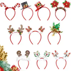 Christmas Headbands Snowman Reindeer Antler Headband Santa Hat Antlers Hair Hoop Plastic Festive Holiday Headbands