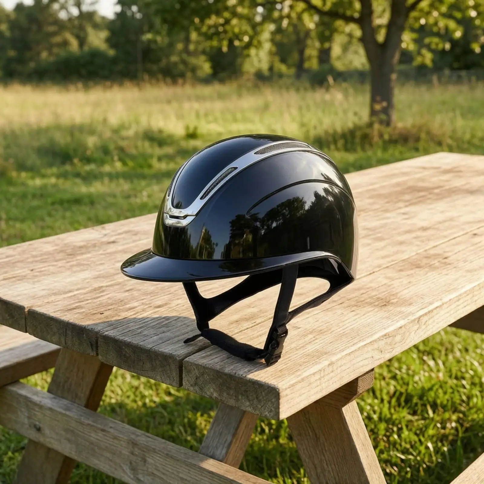 Multi Layer Horseback Riding Helmet with Wide Brim Equestrian Safety Hat for Training Arena Work and Mounted Recreation