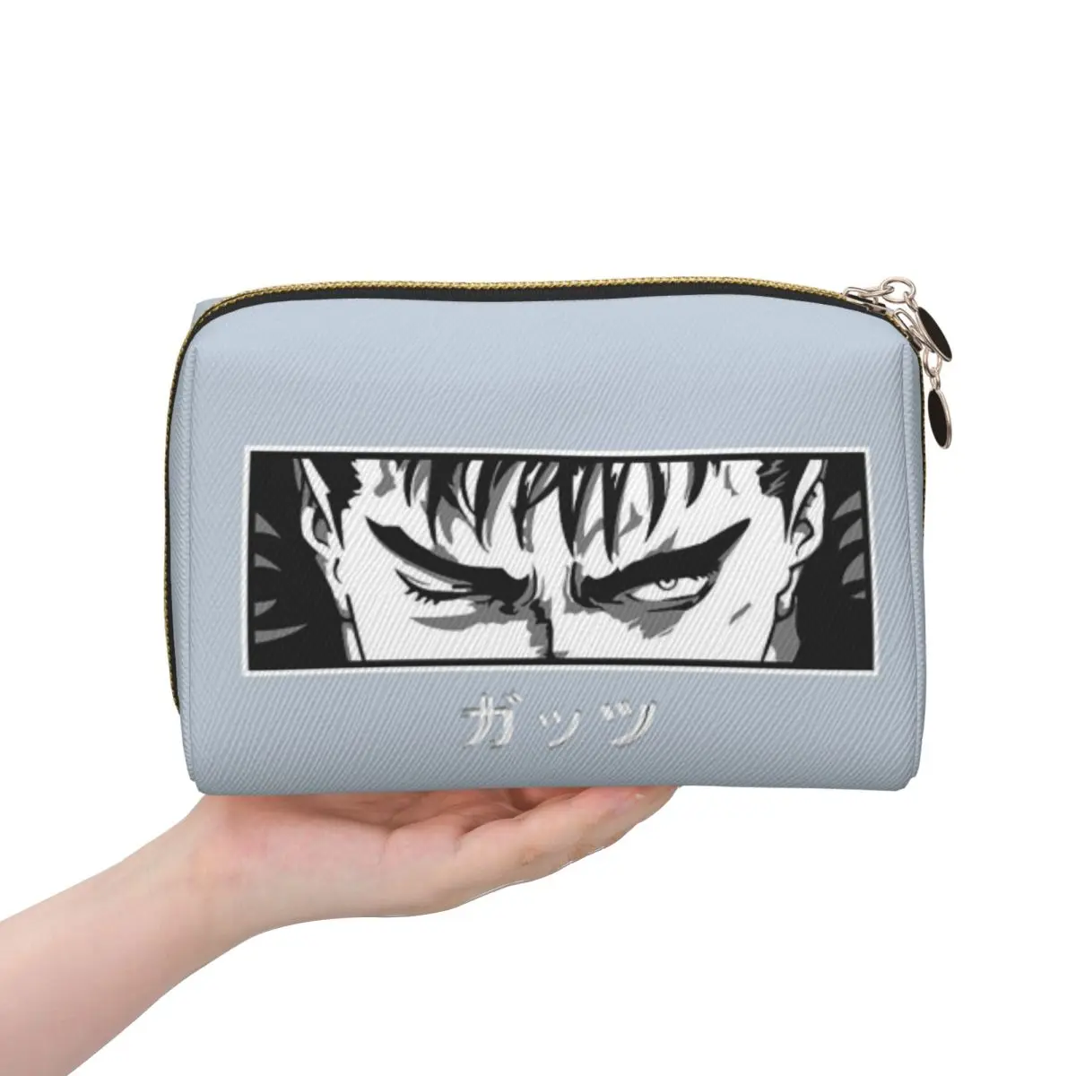 Japanese Anime Berserk Logo Women Cosmetic Bags Travel Makeup Organizer Pouch Toiletry Storage Dopp Kit Case