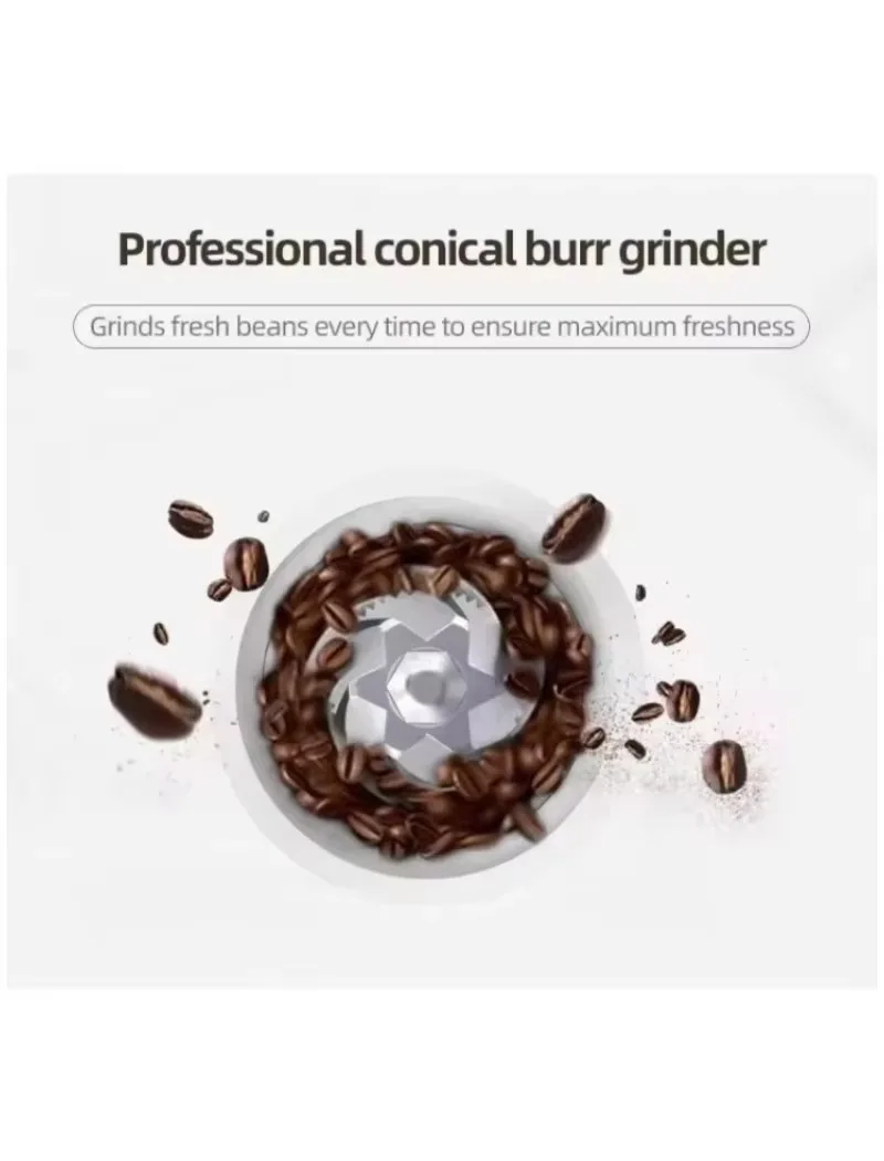 

One Touch Espresso and Latte Coffee Machine with Grinder Hot Water System and Milk Foam