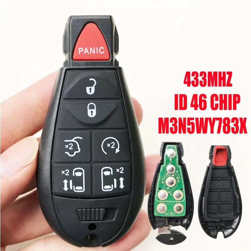 

M3N5WY783X 433Mhz Smart key For Chrysler 300C Voyager 2008 2009 2010 /Jeep Cherokee /Dodge Caliber Journey Remote key ID46 Chip