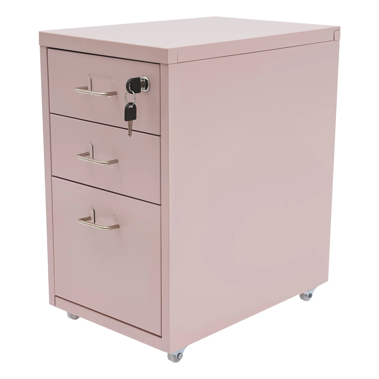 Organizzatore di file con serratura a 3 cassetti, armadietto da ufficio rosa, armadietto classificatore per uffici, biblioteche, aule, sale studio