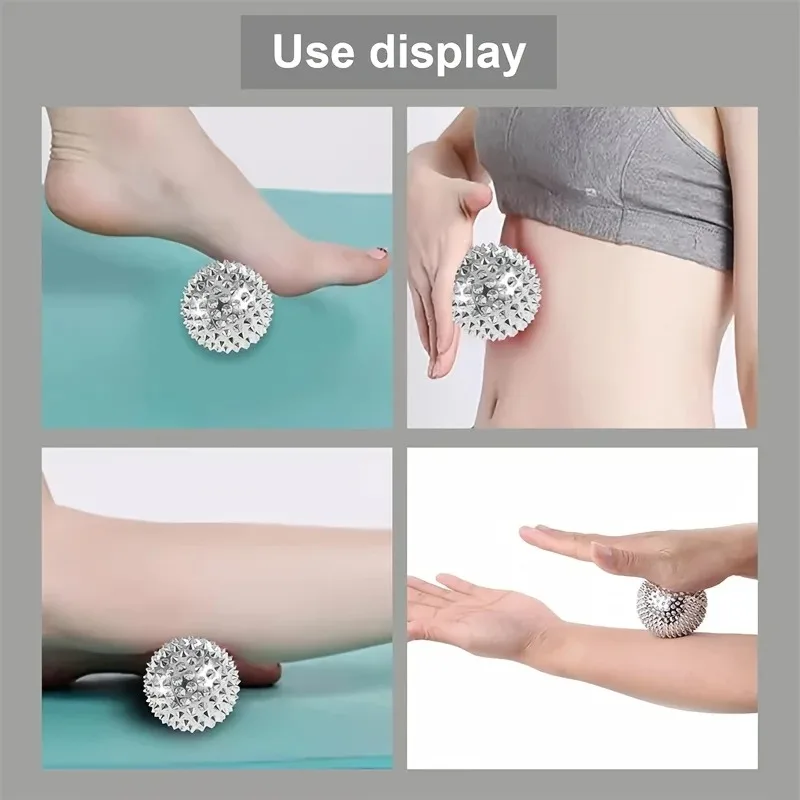 2 Pack Magnetic Acupressure Massage Balls, Metal Manual Hand Foot Back Massager for Pain Relief, Relaxation, Muscle Recovery, view 6