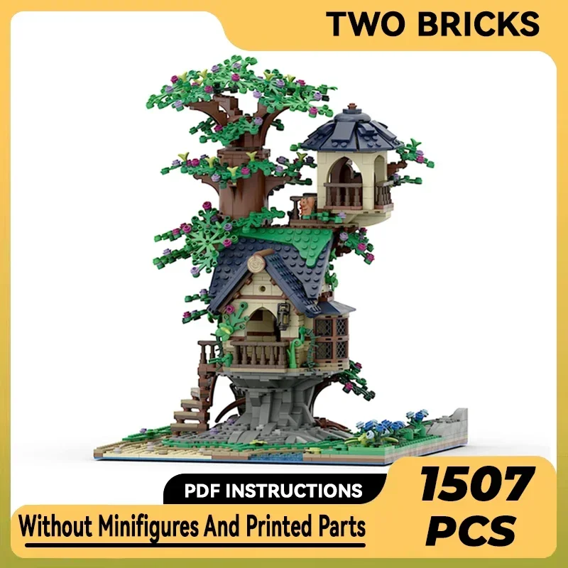 Moc Building Bricks Street View modello medievale Little Tree House Technology blocchi modulari regalo giocattoli di natale set fai da te assemblaggio