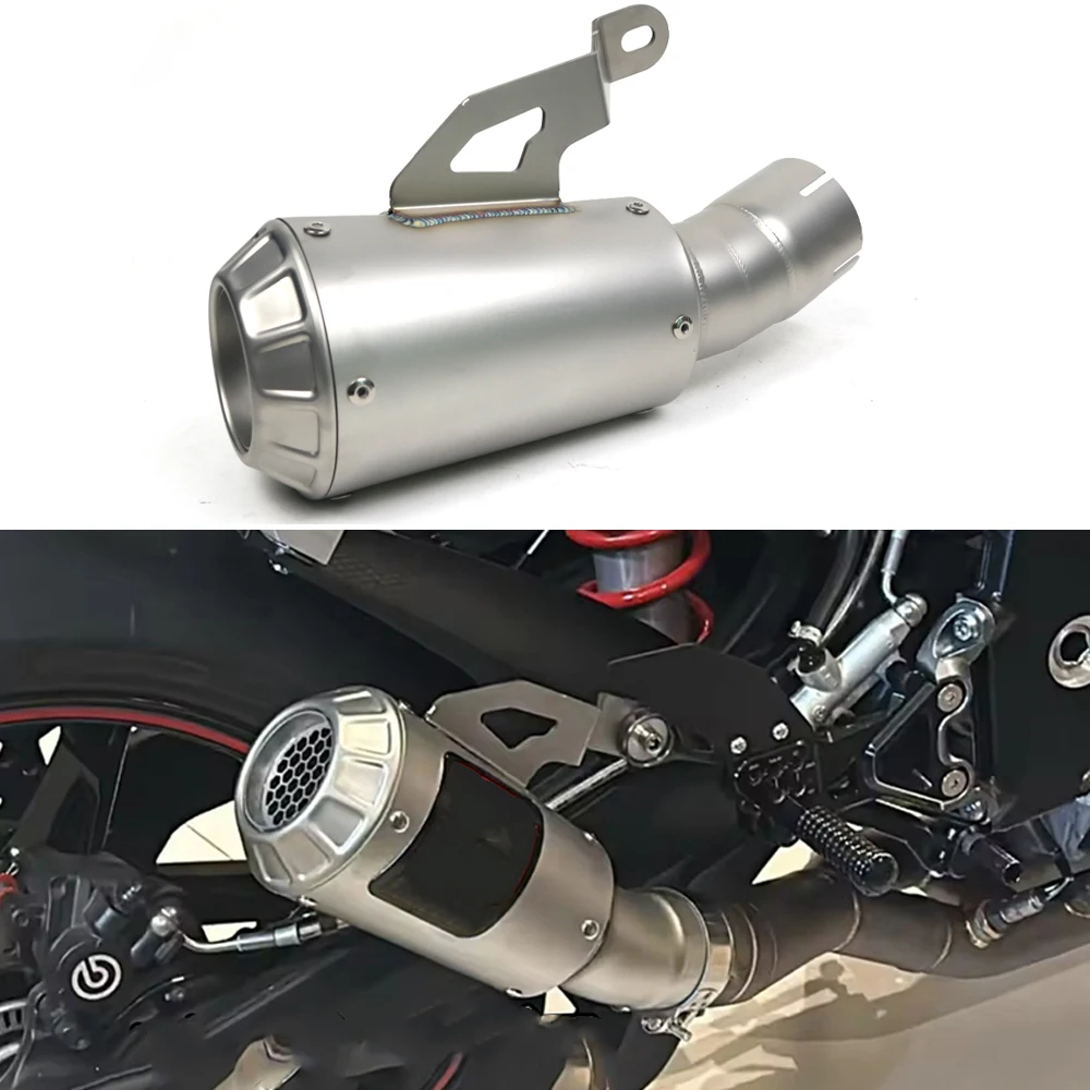 

For S1000RR 2019-2023 S1000R 2021 2022 2023 Exhaust System Motorcycle Pipe Motorcross Tip muffler Racing 61mm Slip on