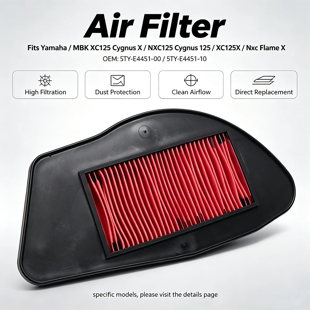 Air Filter Is Suitable for Yamaha XC125 Cygnus X NXC125 Cygnus MBK125 Nxc Flame X MBK XC125X Flame X 5TY-E4451-00 5TY-E4451-10