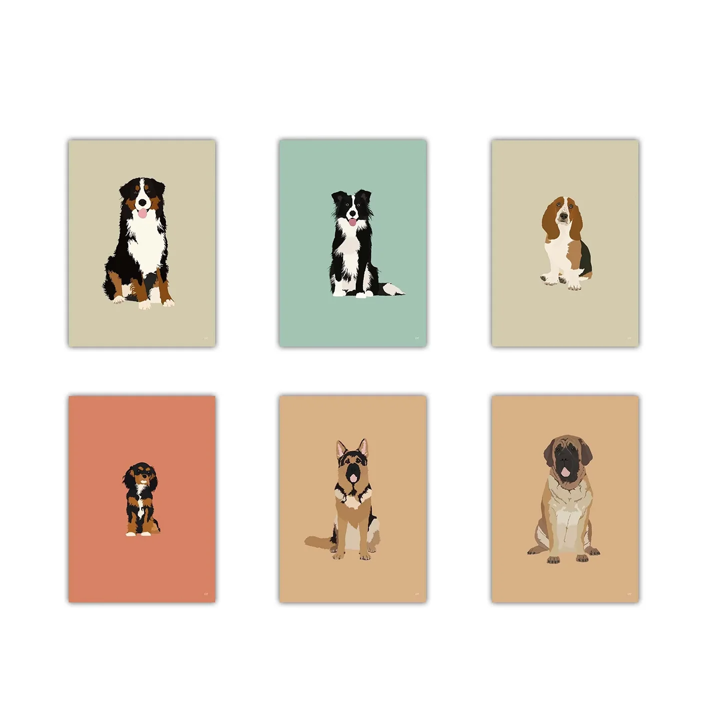 Modern Colorful Abstract Puppy Portrait Poster & Wall Art Border Collie Canvas Painting Living Room Decor Gift for Dog Lovers