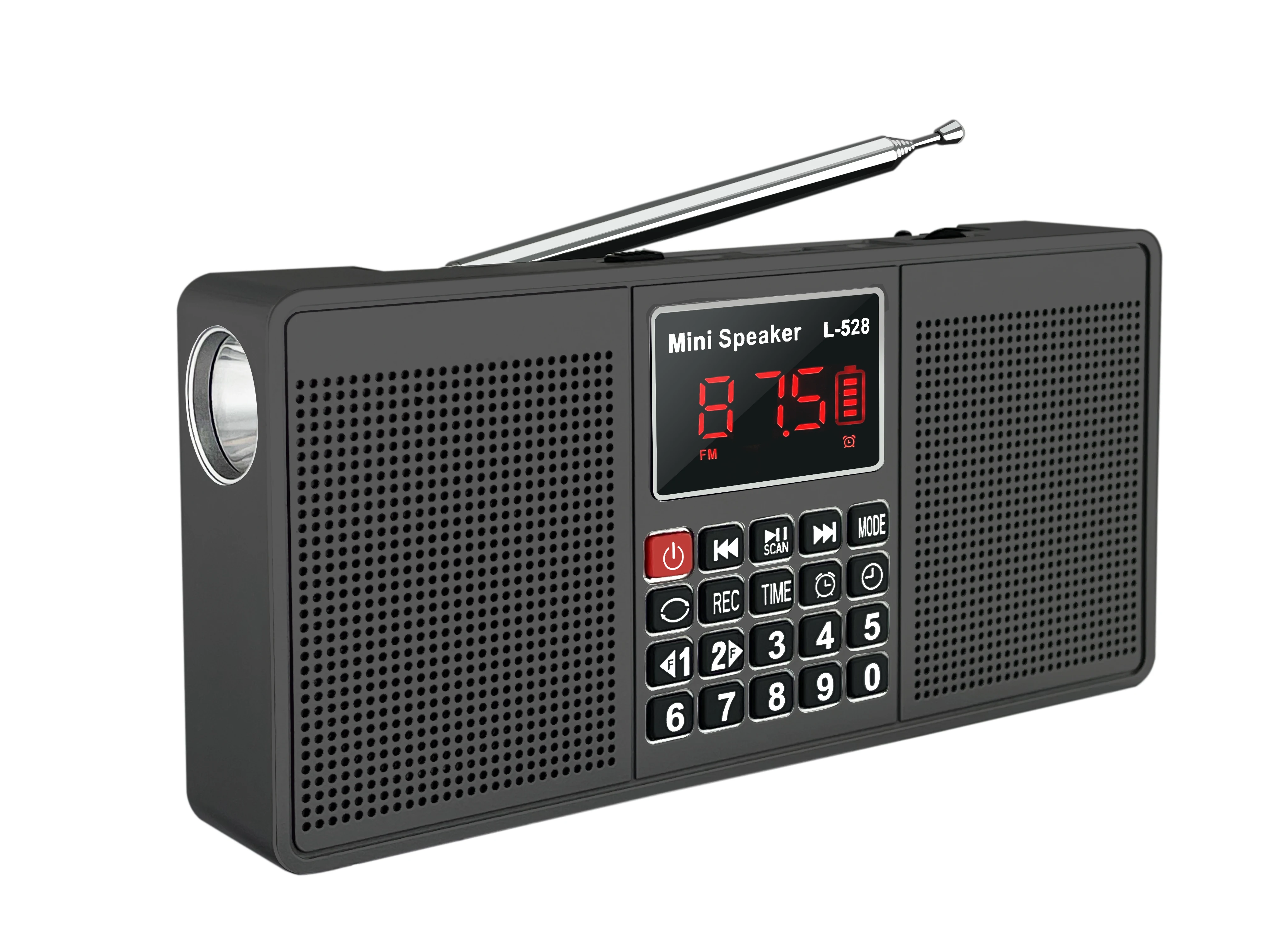 EONKO L-528 Multi Function Stereo Radio with Bluetooth TF USB FM AM AUX Handsfree Flashlight Recorder Clock Alarm Type C