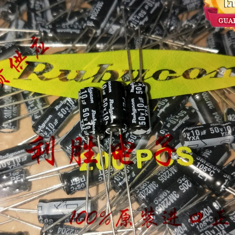 RubyCON capacitor rubycon, 50v, 10uf, 5x11, 50 peças