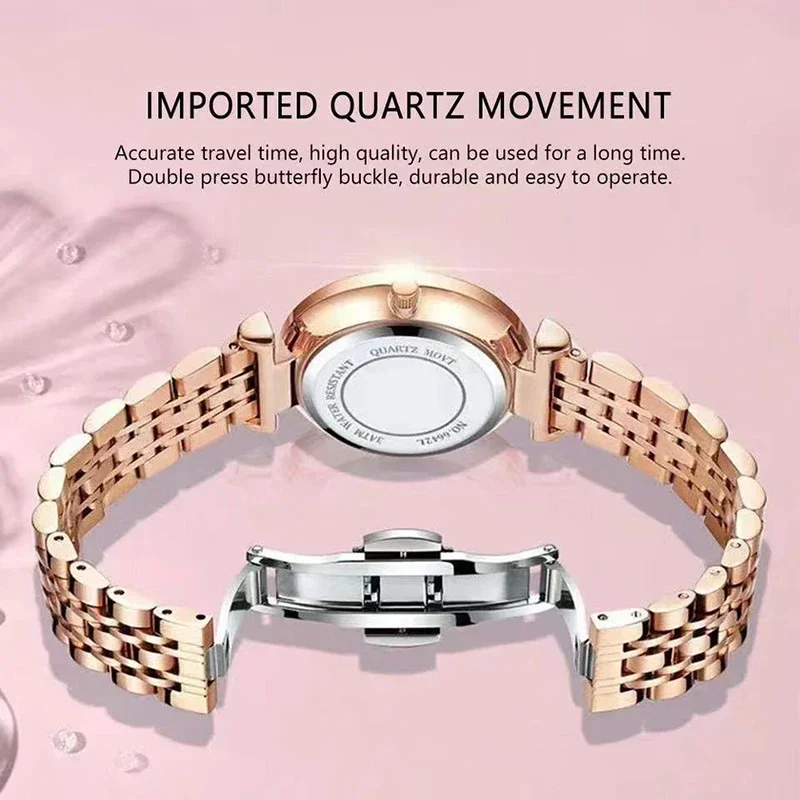 Watch for Women Luxury Jewelry Design Rose Gold Steel Quartz Wrist Watches Waterproof Fashion Swiss Brand Ladies Men Bracelet