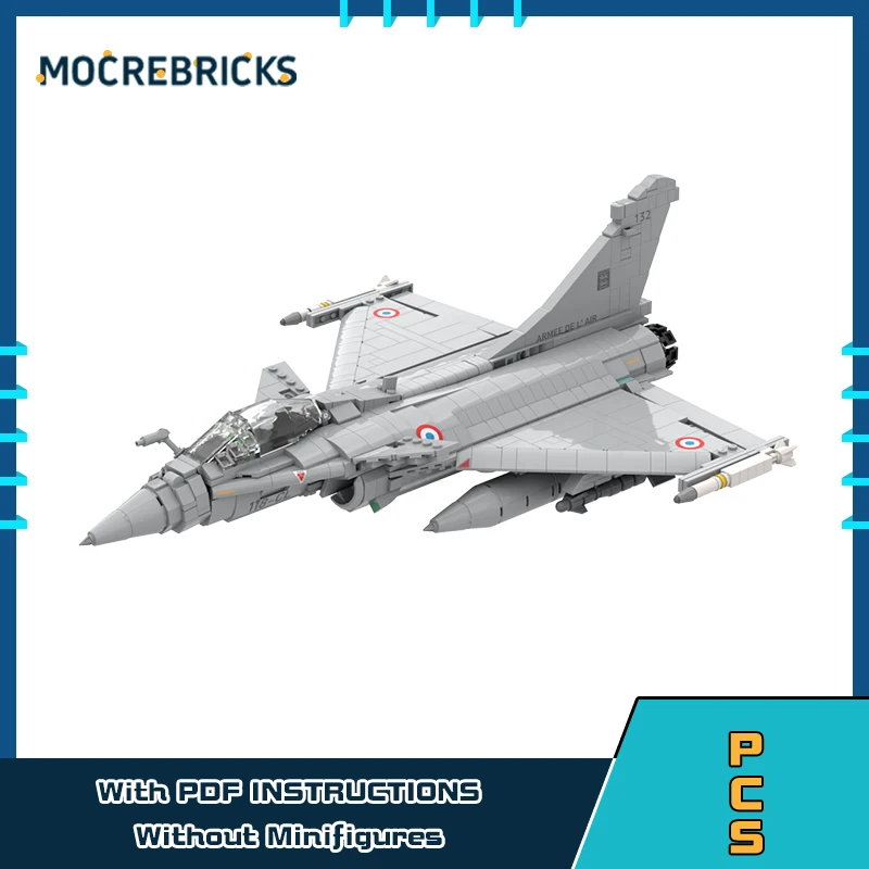 

Multi-purpose Fighter Rafale C High-tech Building Blocks Modern Military Aircraft Model Bricks Display Toy Children's Xmas Gifts