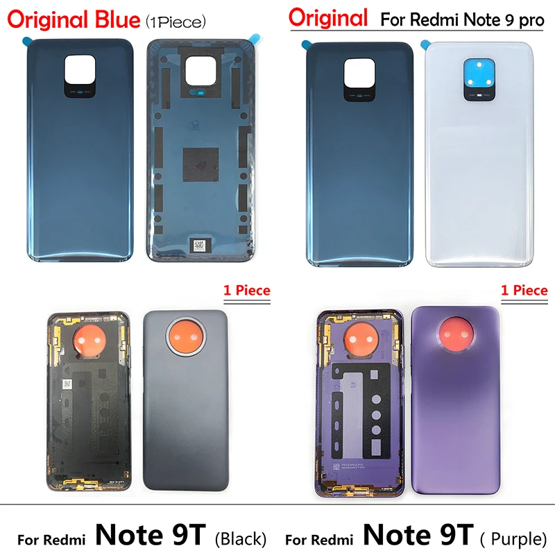 

10Pcs/Lot 100% Original New For Xiaomi Redmi Note 9 Pro 9S Note 9T Back Battery Cover Door Case Back Glass Panel Rear Housing