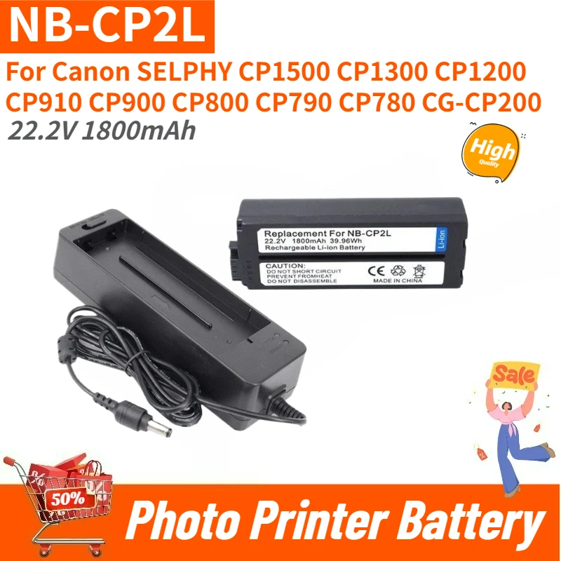 

High Quality NB-CP2L Battery 22.2V 1800mAh and Charger for Canon SELPHY CP1200 CP910 CP1500 CP1300 CP900 CP800 CP790 Brand New