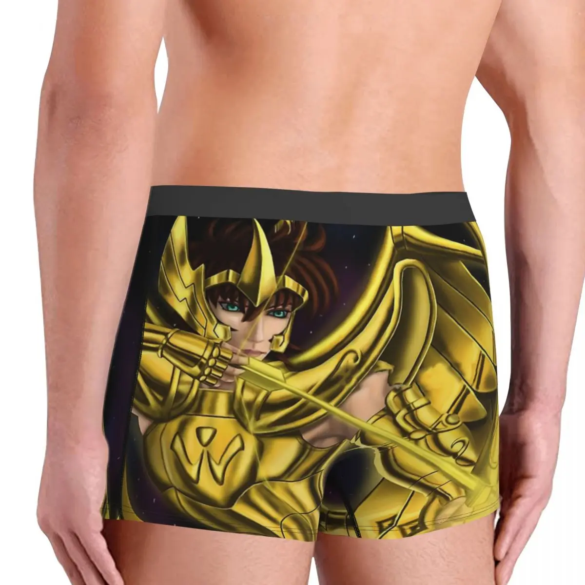 Sagittarius Aiolos Man\'s Boxer Briefs Saint Seiya Adventure Anime Breathable Creative Underwear High Quality Print Shorts Gift