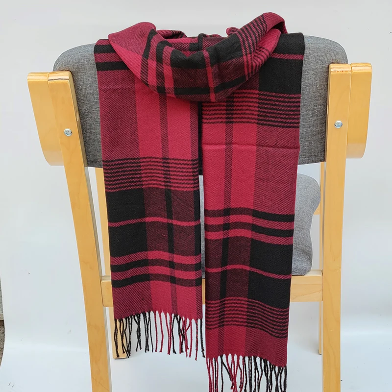 2022 Winter Color Matching Thickened Scarf Shawl Female Korean Style Versatile Tie Dye Scarf Plaid cashmere