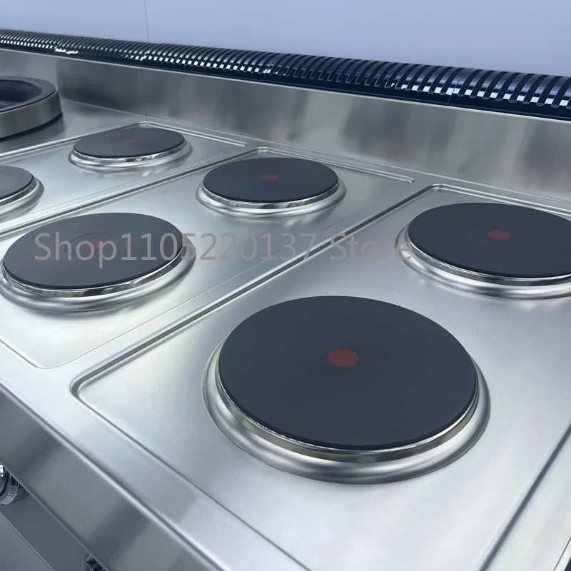 Floor-to-ceiling 4 Burners Circular Plate Cooking Stove Commercial Electric Stove 4 Burners with Cabinet