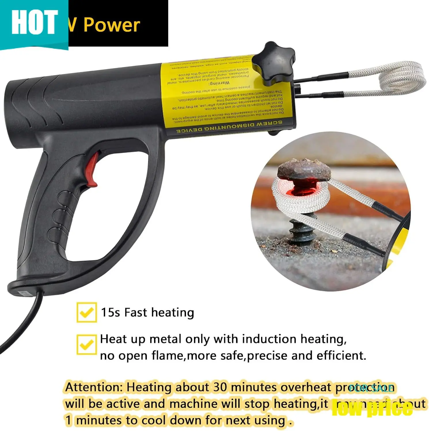 

1500W Induction Heater Bolt Removal Tool with 8 Coils, Induction Heater Kit Handheld Flameless Heating Tool, Fast Heating Induct