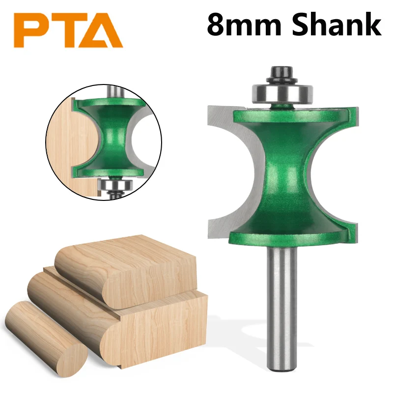 PTA 8MM Shank Bull Nose Radius Bit Router Bit Carbide Cutters Woodworking Milling Cutter For Wood Bit Face Mill End Mill Tools