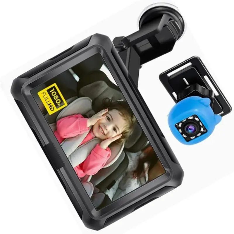 4.3 Inches Car Mirror Monitor HD 1080P Camera Baby Car Mirror IPS Screen Night Vision Function For Infants Kids-A61E