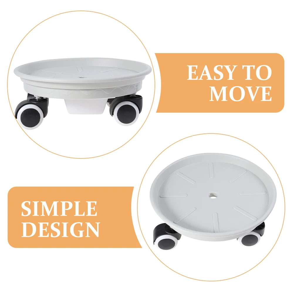 

Circular Flower Pot Base Movable Plant Tray With Wheels Drainage Holes Ventilation Indoor Outdoor Rolling Stand Durable