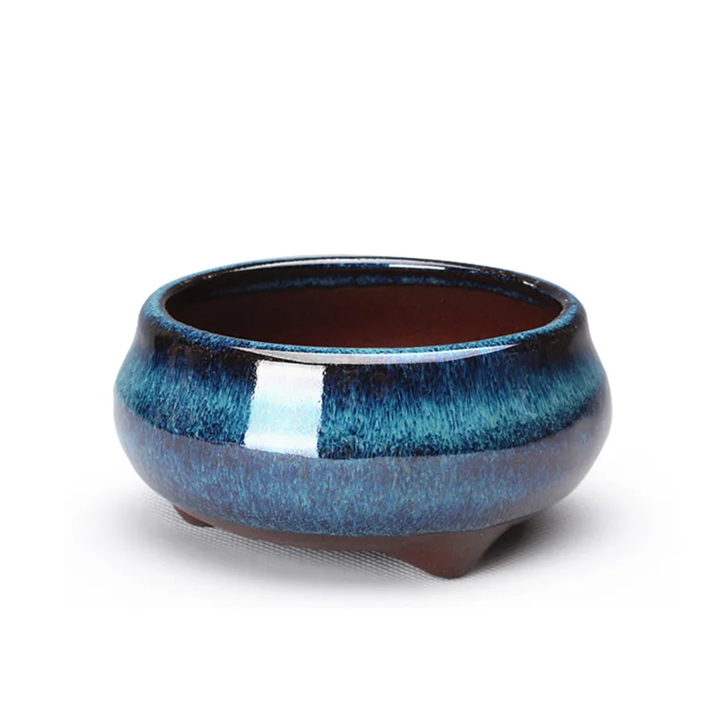 Chinese Style Bonsai Pots Breathable Stoneware Bonsai Pots With Holes Chinese Style Bonsai Flowerpot Ceramic Crafts For JJ2514