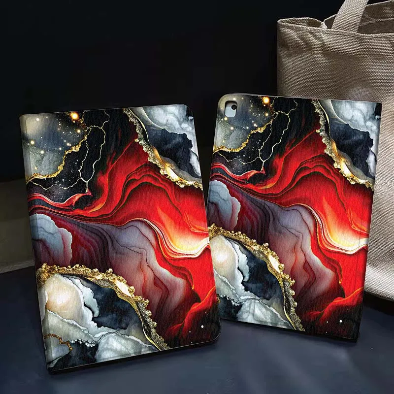 

Red Black Gold Marble For iPad Pro Air 5th 6th 7th 13 M3 M4 M5 12.9 13.3 inch 2018 2022 2024 2025 Tablet Case
