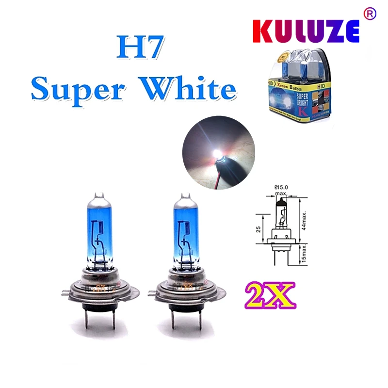 

Automobile headlamp H7 halogen bulb super white 12v55w plastic box packaging car headlamp bulb 100W Fog lamp replacement bulb