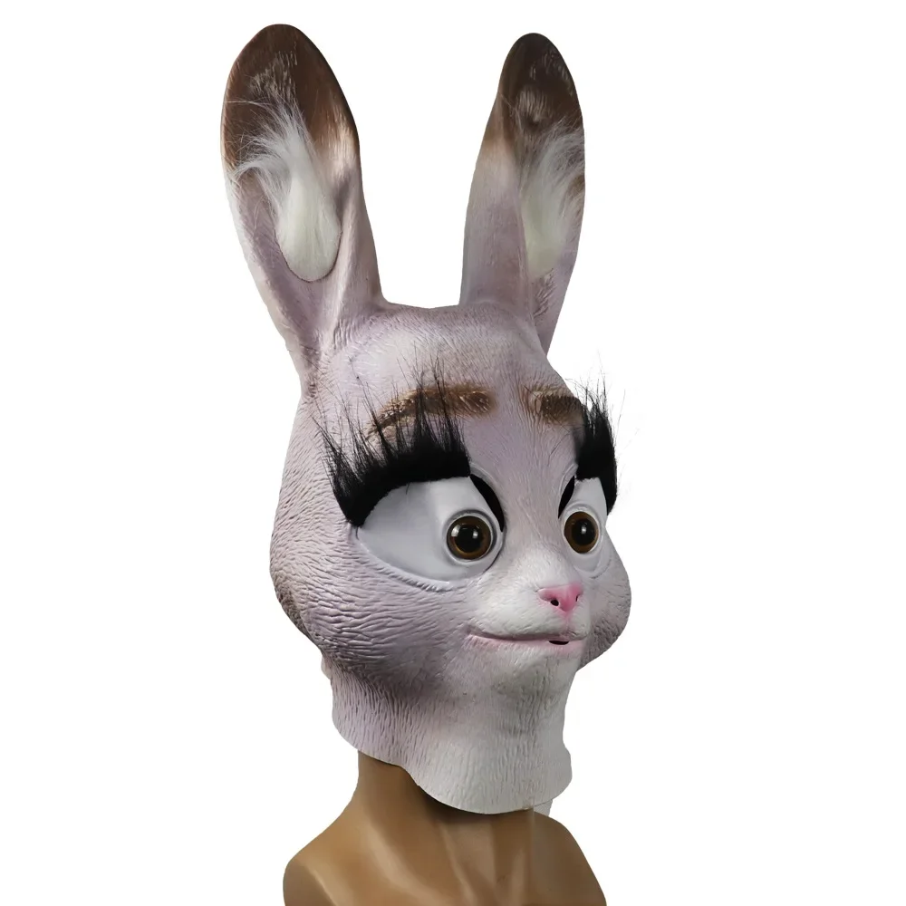

2026 Zootopia Judith Full Head Mask Animal Latex Mask Halloween Party Masquerade Costume Prop Cosplay Accessories