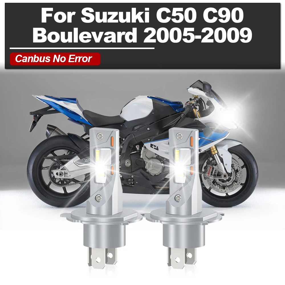 

120W Canbus LED Headlight 20000LM Plug-N-Play Motorcycle Lights Bulb 6000K For Suzuki C50 C90 Boulevard 2005 2006 2007 2008 2009