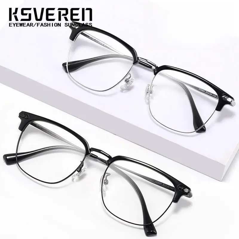 Fashion Anti Blue Light 2024 Vintage Titanium Reading Glasses Comfortable Optical Prescription Eyewear Frame For Men