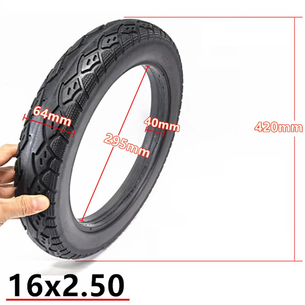 

1pc Tire 16inch16x2.50 Solid Tyre For E-Bike Electric Scooter 16*2.50(64-305) Inflatable Anti-puncture Solid Tires Accessories
