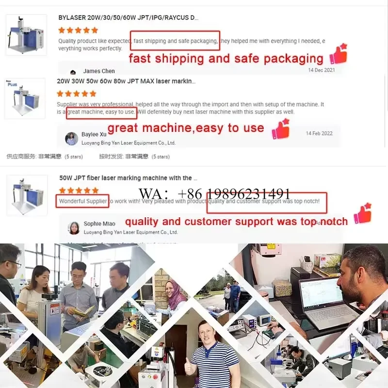 Wmwmnu 30W 50W Fiber Marker for Cutting Engraving Gold Silver Copper Brass Aluminum Stainless Steel with Raycus Jpt