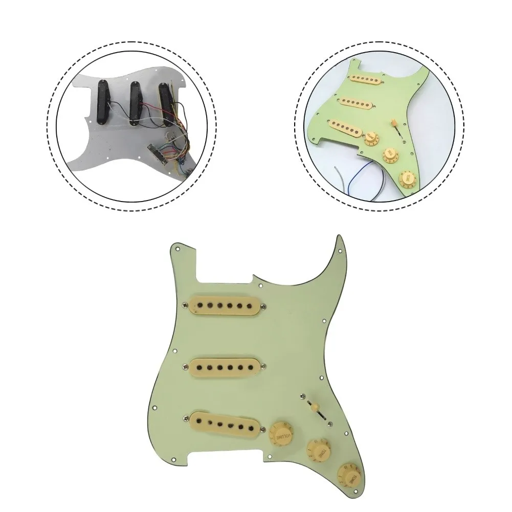 st-style-pickguard-sss-pickup-set-abs-material-includes-three-single-coil-enhanced-guitar-sound-guitar-pickups
