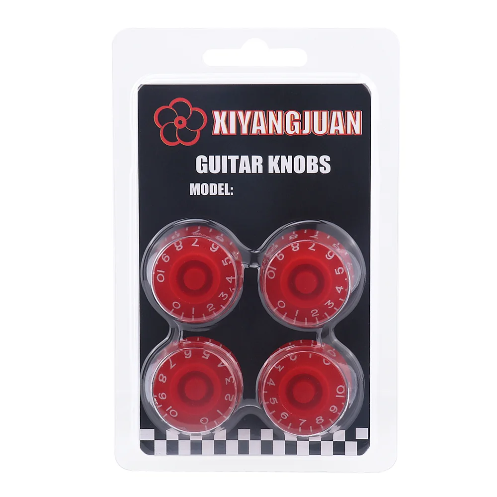 4Pcs High Quality Guitar Knobs Red Volume Tone Speed Control Knob Universal For Gibson Les Paul SG Guitar Accessories Parts