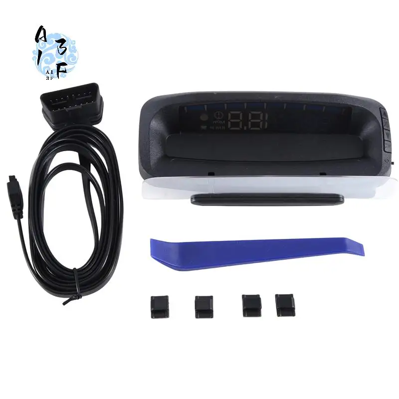 

A13F-Car Head-Up Display Car HUD Universal OBD2 GPS Speedometer Odometer Black Easy Install Easy To Use