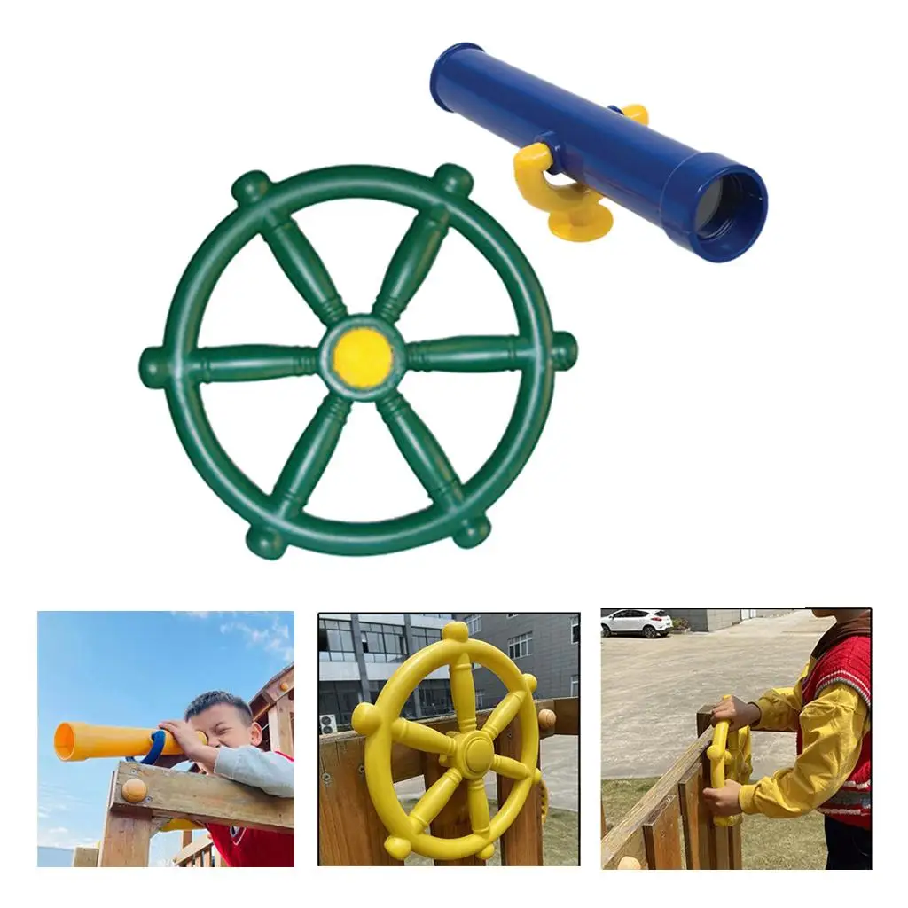 2 Kids Telescope Steering Toy for Outdoor Wooden Swing Set