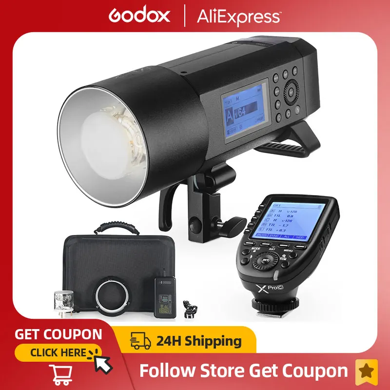 Godox AD400Pro All-in-One TTL HSS 2.4G Wireless X System Outdoor Flash with Xpro Transmitter for Canon Nikon Sony Fuji etc.