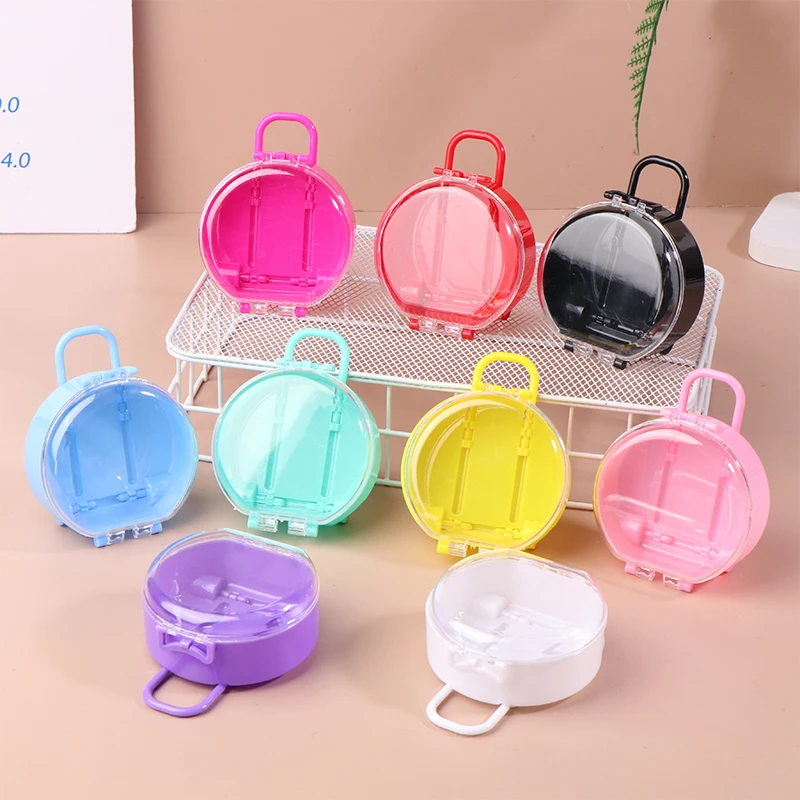 6Pcs Mini Cute Round Plastic Trolley Case Doll Suitcase Model Dollhouse Trunk Small Clutch Ornaments Dolls House Decoration Toys