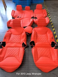 Seat Covers Full Set Durable Waterproof Leather Seat Kits for Pickup Truck Fit for Jeep Wrangler Unlimited 2007 to 2017